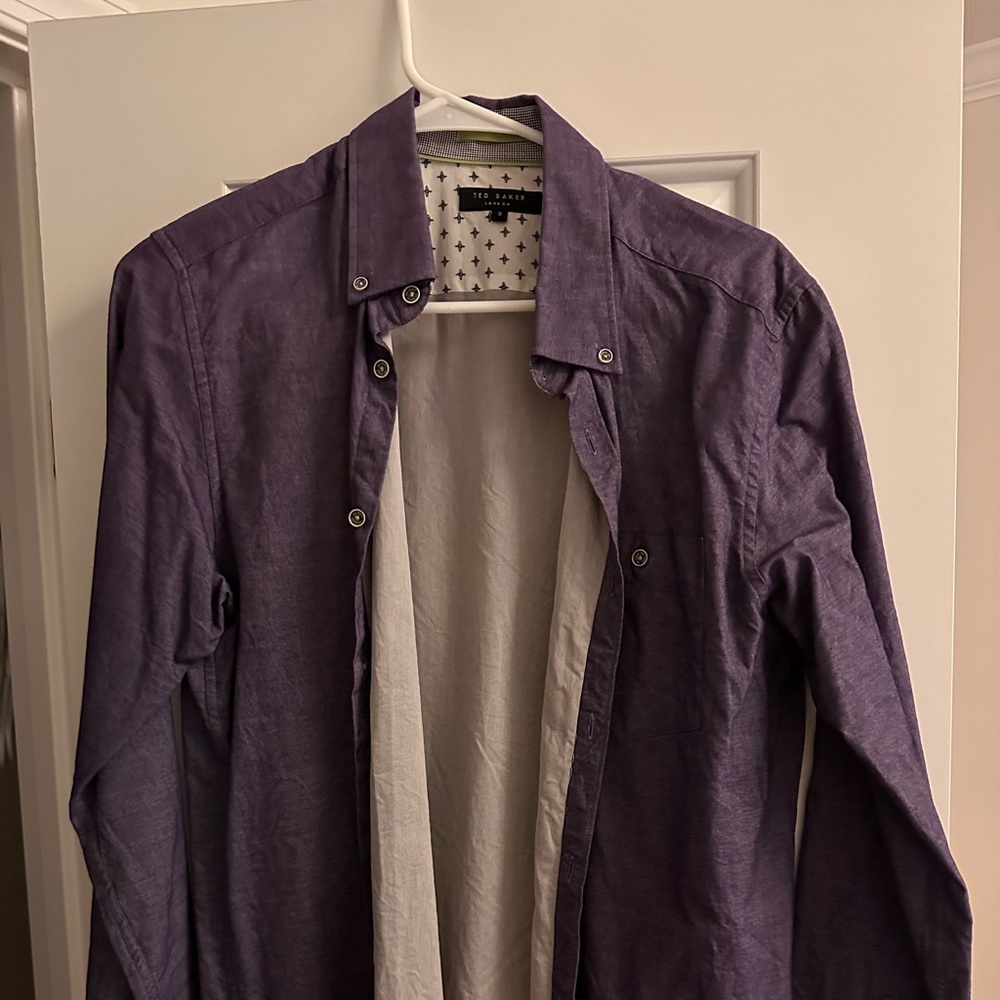 Ted Baker button down. Amazing condition on both colors. Purple and blue .
